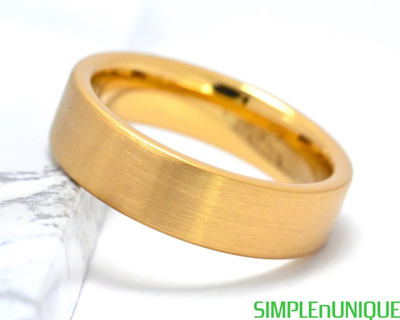 Mens Tungsten Band Gold Wedding Band Gold Tungsten Ring Wedding Ring Men Mens Tungsten Wedding Band Tungsten Ring Mens Wedding Band