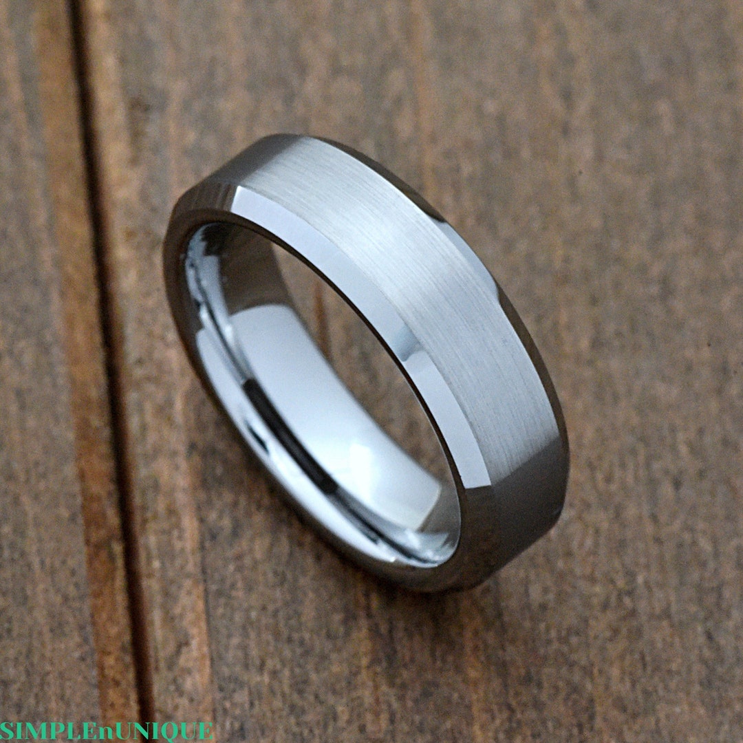 6mm Satin Brushed Center High Polished Beveled Edge Tungsten Carbide — free download