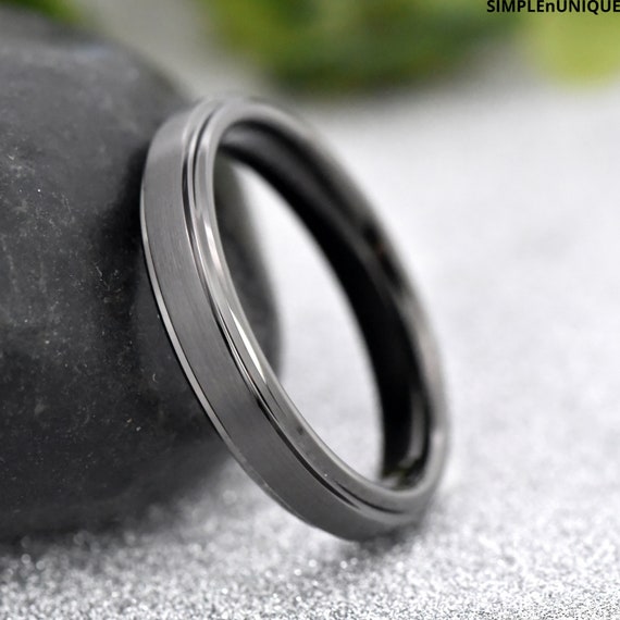 Tungsten Ring Mens Tungsten Wedding Band Gunmetal Wedding Ring