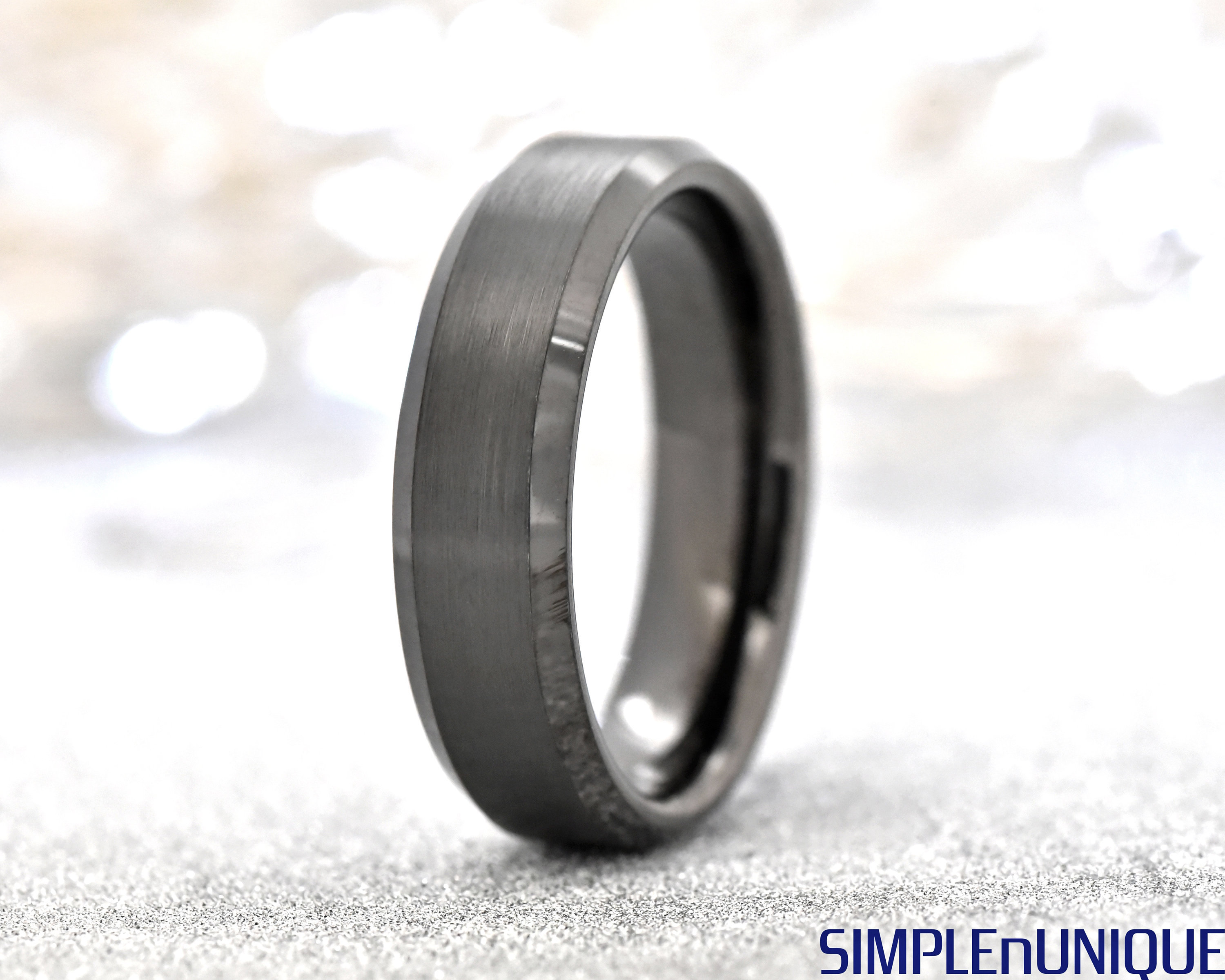 6mm Gunmetal Tungsten Wedding Band Men's Wedding Ring Etsy