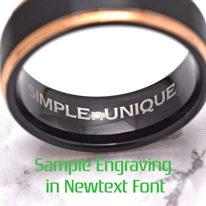 Mens Gold Wedding Band 8mm Gold Plated Tungsten Wedding Ring Men Personalized Custom Engraving Promise Ring Anniversary Ring Unique Gift