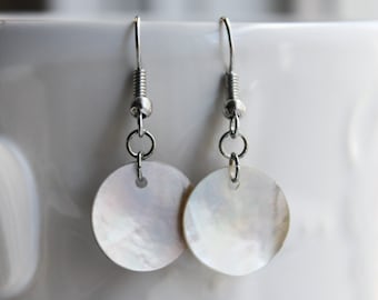 Perlglanz Muschel Ohrringe: Leichter Strand Schmuck