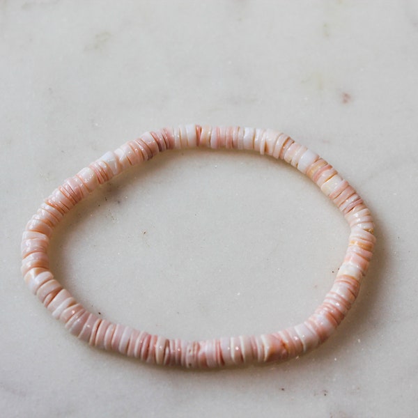 Pink Puka Shell Bracelet
