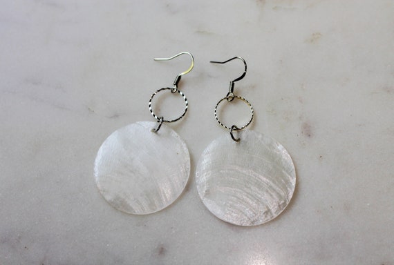 Large Capiz Shell Earrings