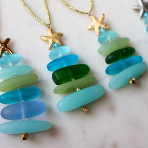 Sea Glass Christmas Tree Ornament: Coastal Holiday Decor
