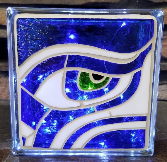 Nfl Seattle Seahawks Lighted Stained Glass Block - Seattle Glass Block Nfl Seattle Seahawks Lighted Stained Glass Block - Seattle Glass Block