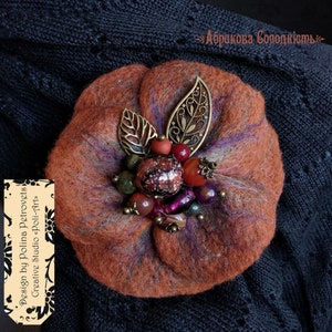 us Felted flower brooch Needle felted brooch Felt flower brooch  Needle felted brooch Shawl pin Large Flower pin