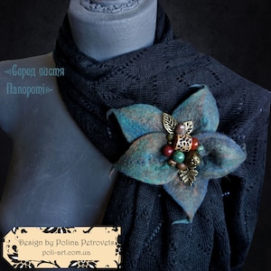 Large flower brooch Flower pin Big flower brooch Shawl pin Large Sweater pin Felt flower brooch Large brooch Needle felted brooch