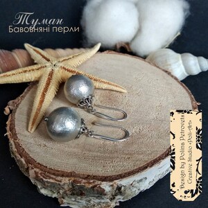 us Grey pearl errings Bohemian earrings Cotton pearl earrings Bridal earrings Pearl drop earrings Baroque pearl earrings Dangle earrings