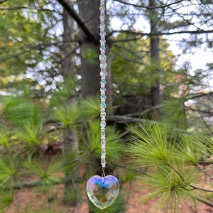 Crystal Heart Beaded Sun Catcher 1.5 inch Heart