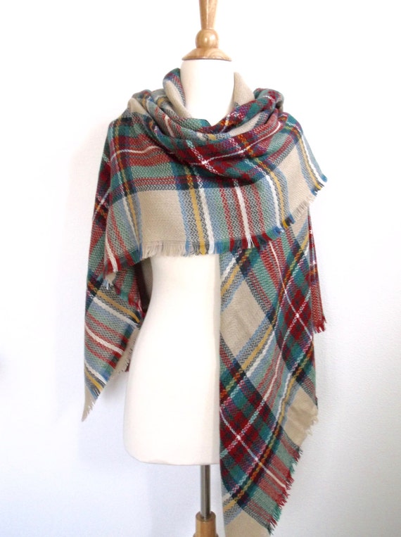 Blanket scarf Tartan Zara scarf Mexican 