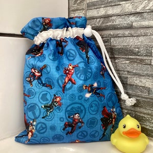 Waterproof Avengers Drawstring Bag: Cotton Toiletry Wash Bag