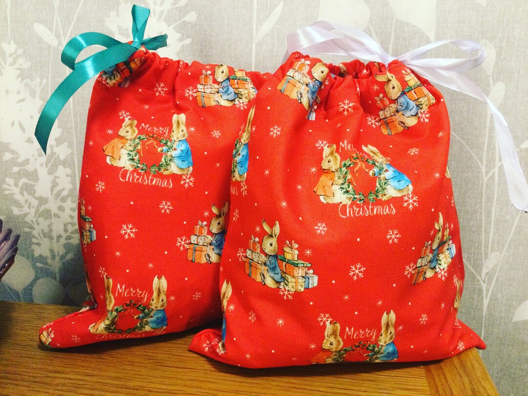 Christmas Peter Rabbit Gift Bag Peter Rabbit Bag Loot Bag Etsy