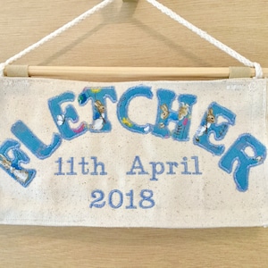 Boys Personalised door sign, baby gift, door name, name plaque, children door name, personalised 1st birthday gift, personalized gift.
