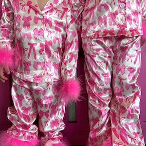 Pink Fur Bow Pjs