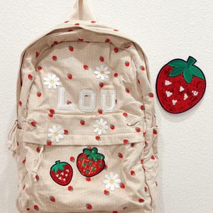 Sac à dos en velours côtelé Strawberry Fields