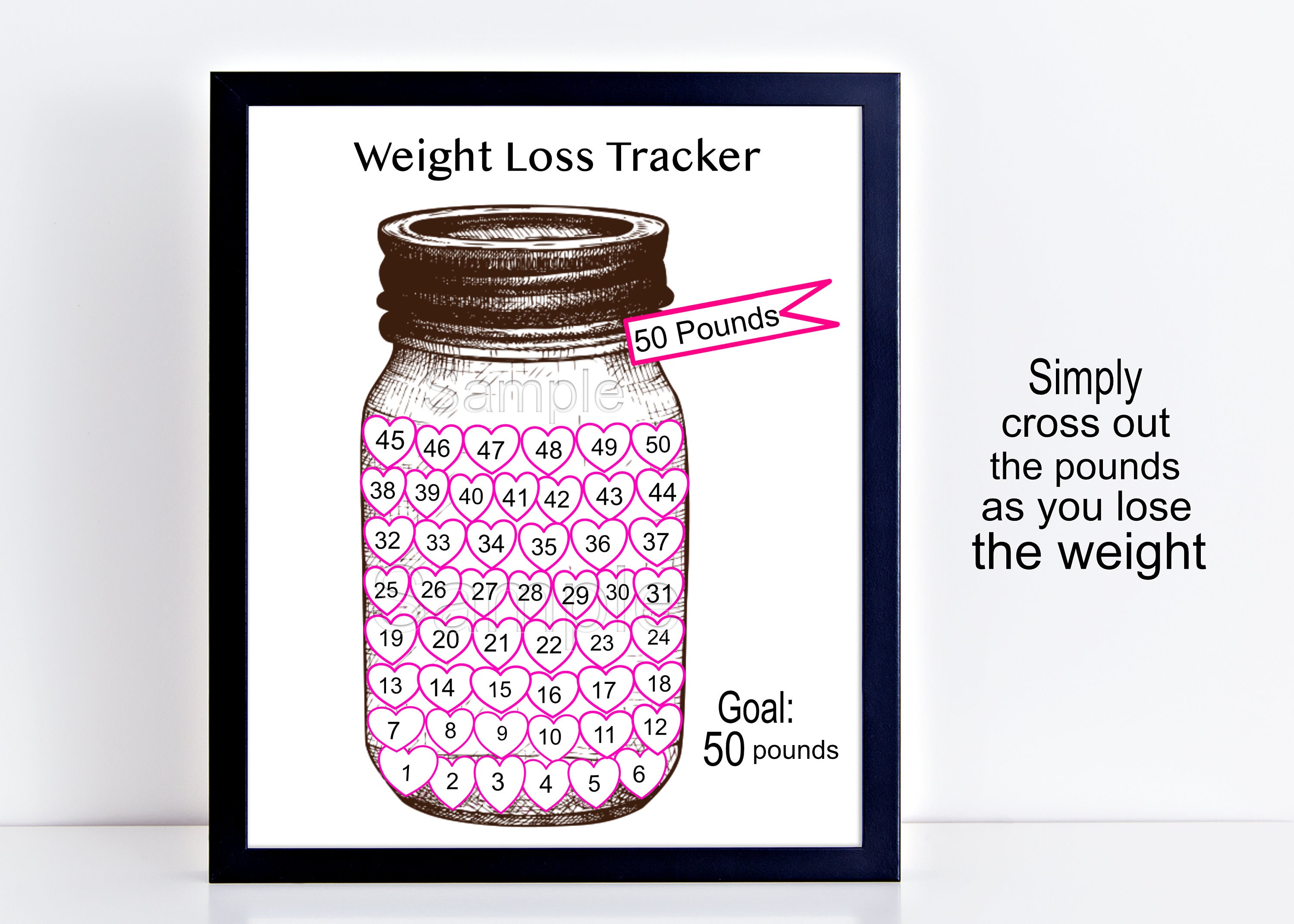 50 Pound Weight loss tracker Etsy