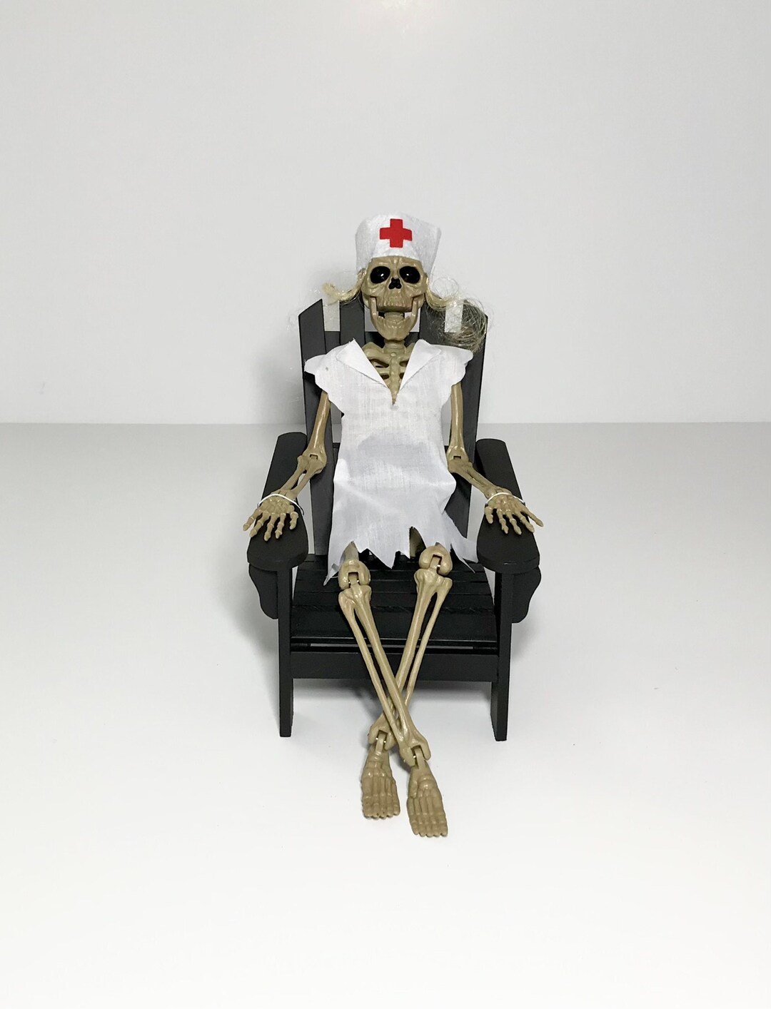 Halloween Nurse Skeleton White Chair Centerpiece, Spooky Skeleton Party ...