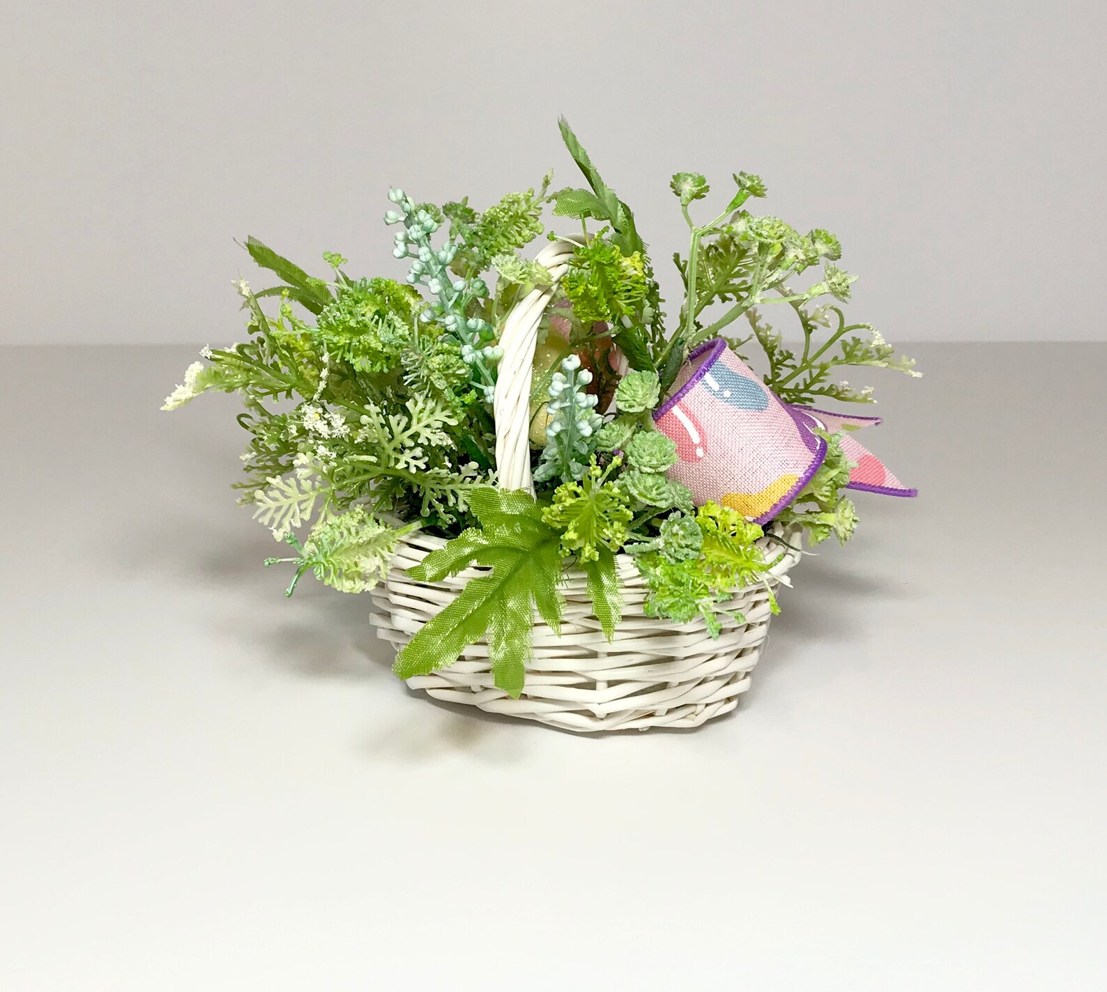 Small White Wicker Easter Basket Miniature Mini Novelty Etsy