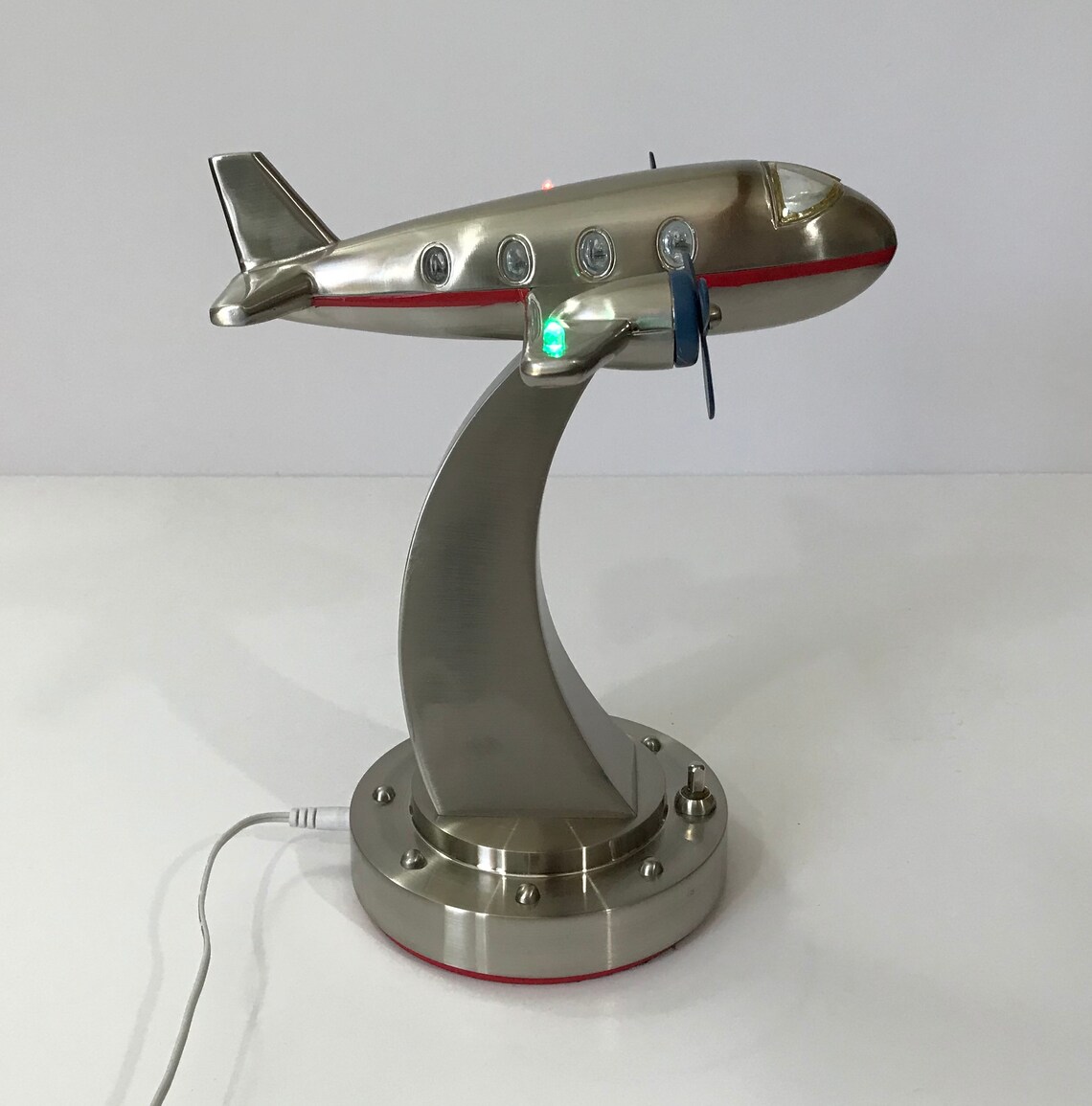 Vintage Airplane Night Light Electric Lamp Stainless Steel Etsy