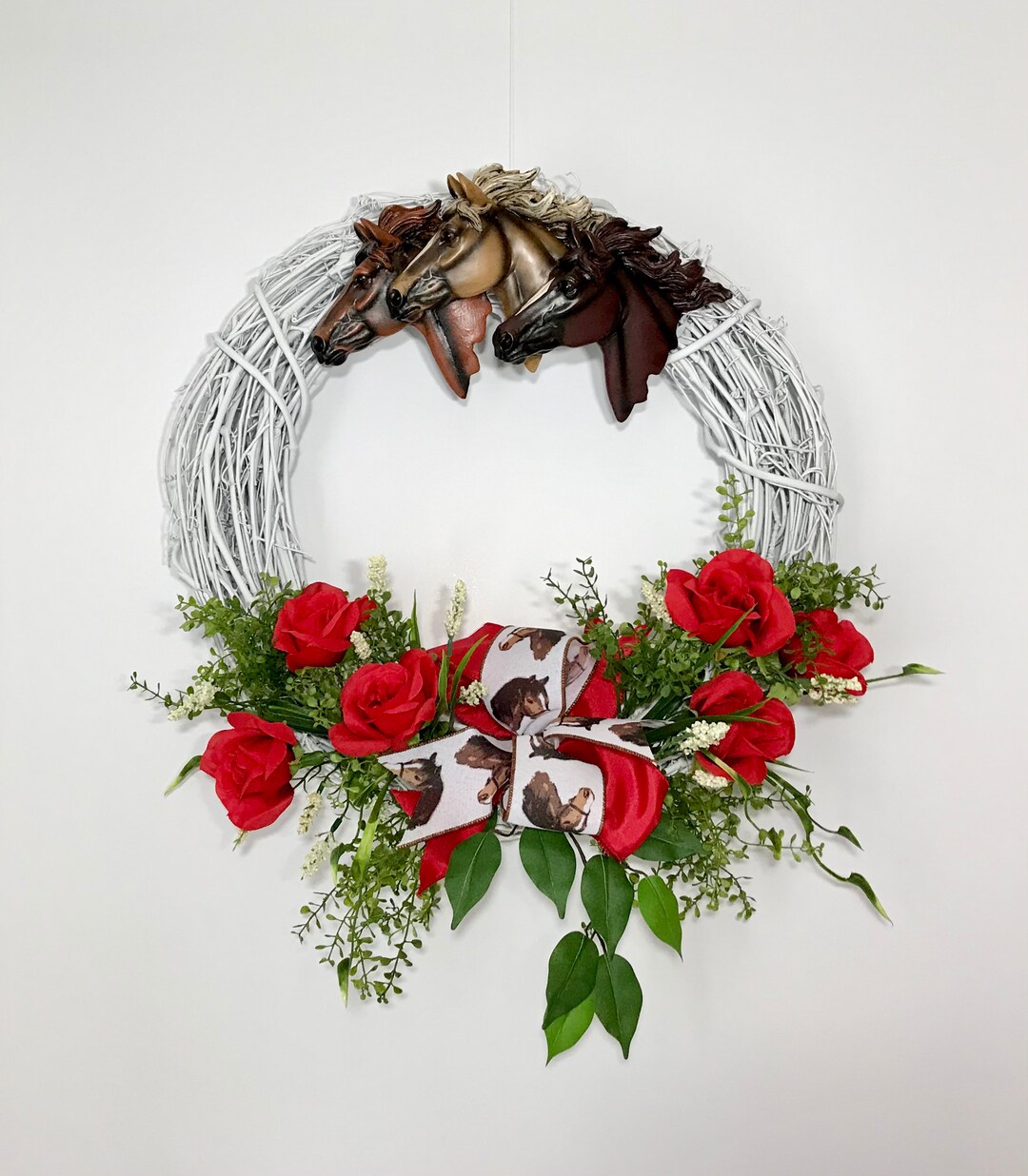 Kentucky Derby Horse Grapevine Wreath, Run for the Roses Derby Party ...