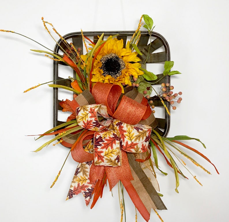 Brown Square Tobacco Basket Fall Floral Harvest Decor Fall Etsy