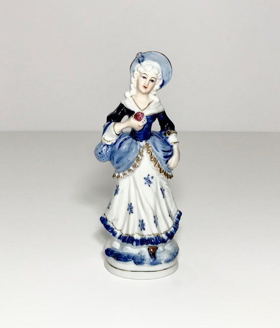 Victorian Lady Figurine Vintage Japan Porcelain Woman Statue 8 Etsy
