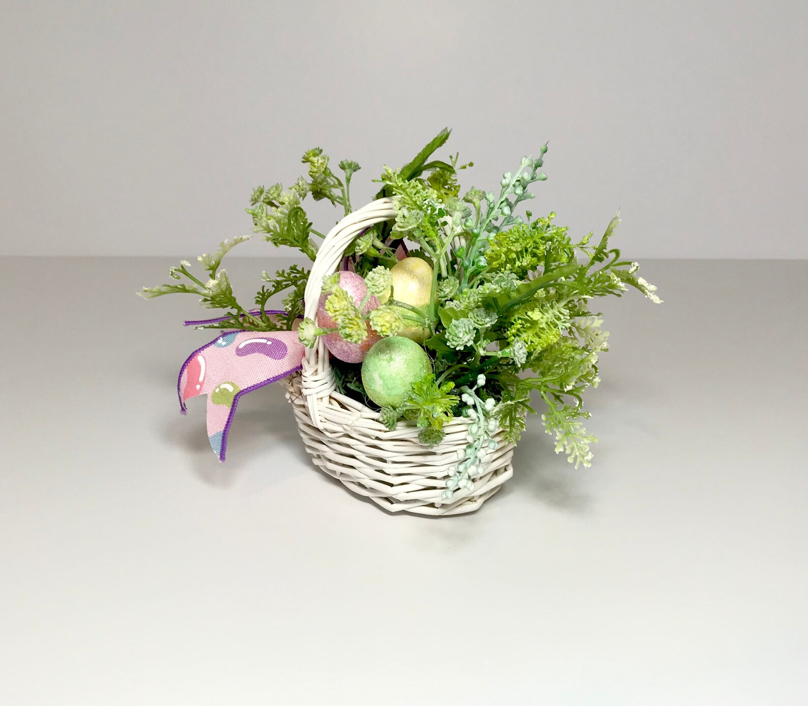 Small White Wicker Easter Basket Miniature Mini Novelty Etsy