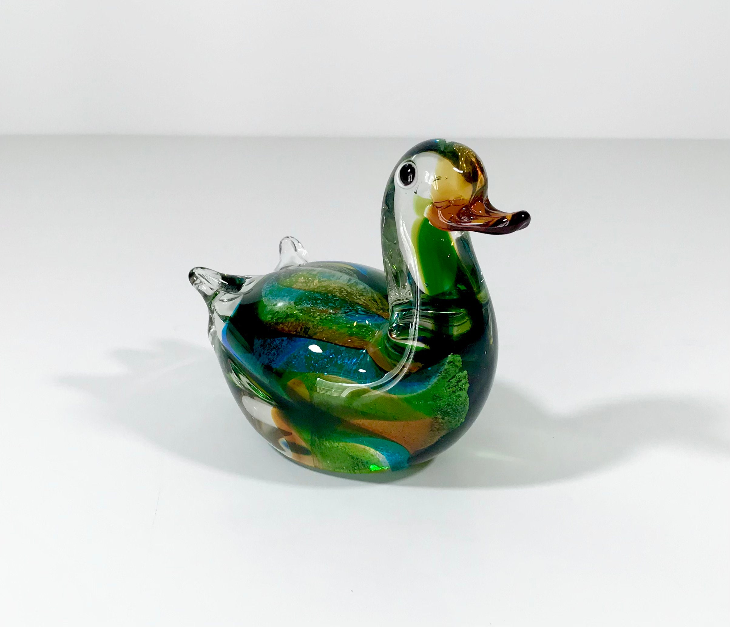 工芸品 DUCK PAIR GLASS FIGURINE HUMAN MADE Duck Pair Glass Figurine