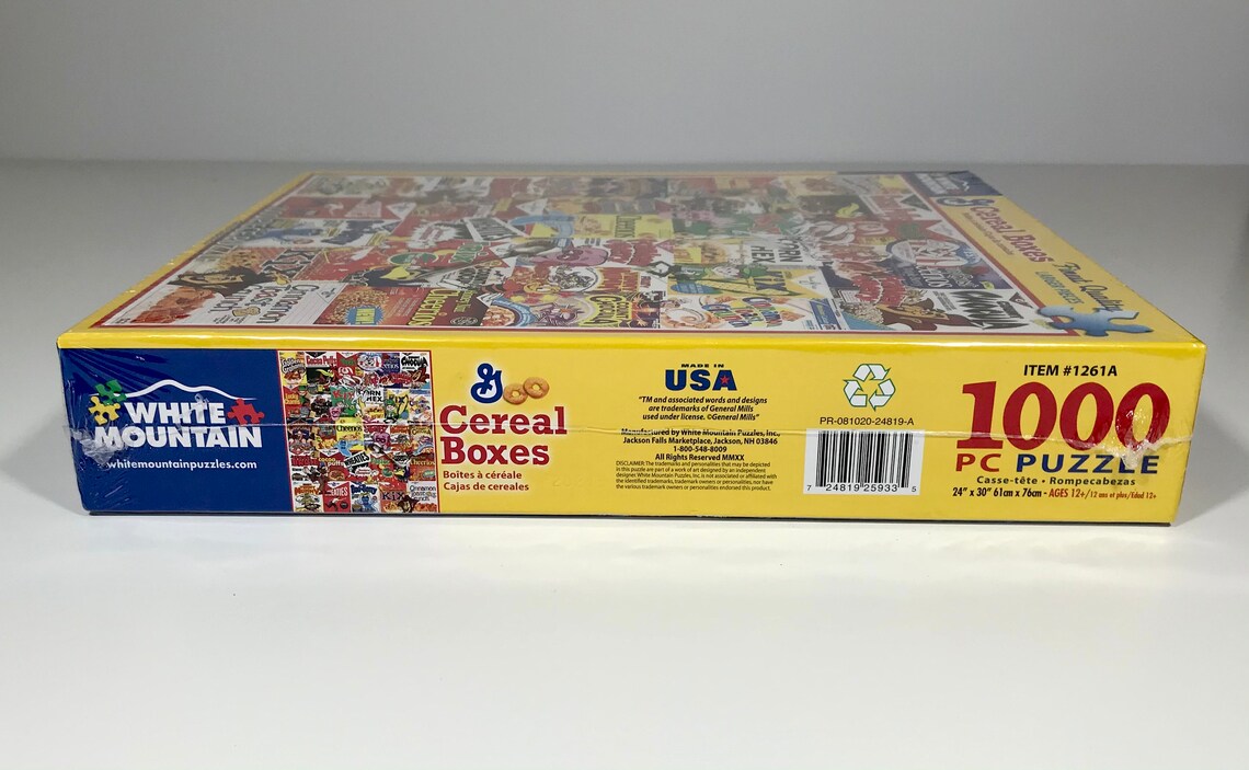 White Mountain GM Cereal Boxes, 1000 Piece Jigsaw Puzzle, Puzzle