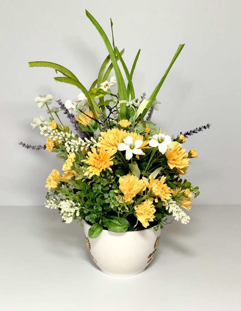 Ceramic Cat Lovers Bowl Floral Arrangement Novelty Flower Etsy