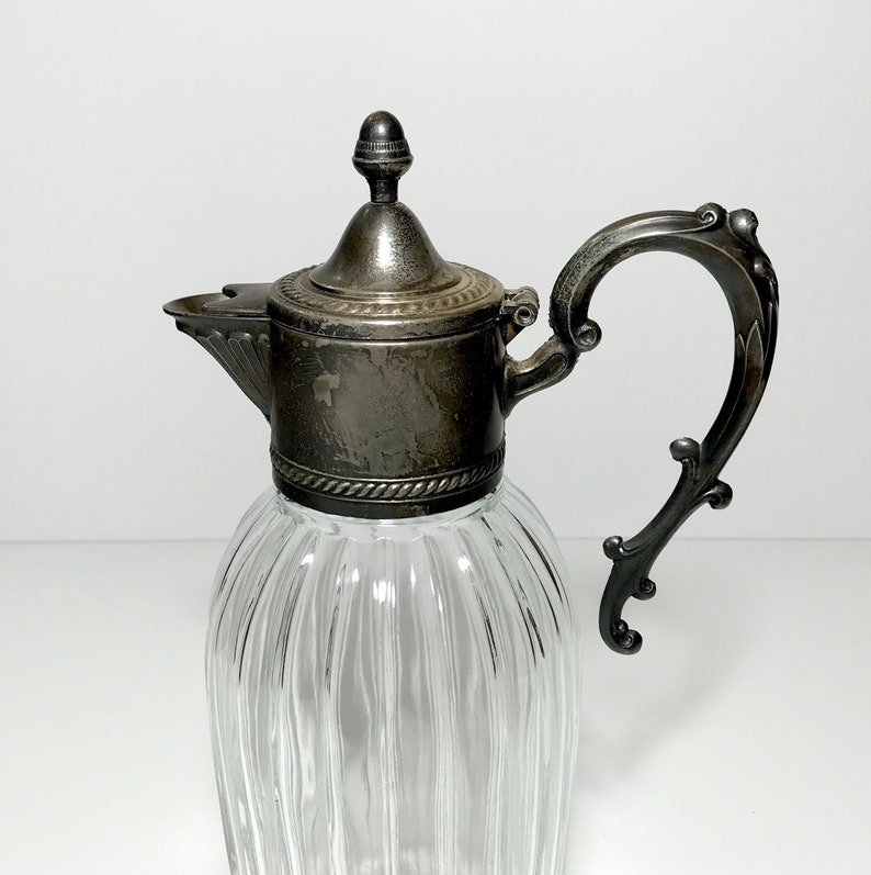 Vintage EAPG Glass Pitcher Ewer Decanter Pressed Glass Etsy