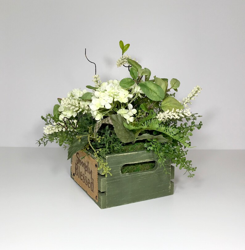 Small Wooden Crate Floral Arrangement Flower Decoration | Etsy