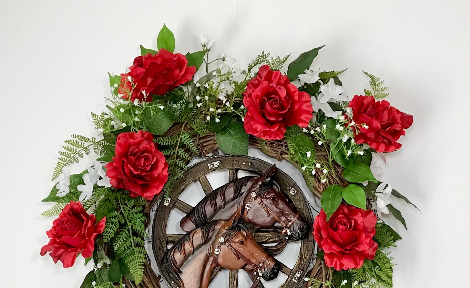 Kentucky Derby Horses Roses Equine Grapevine Wreath, Derby Party Wreath ...