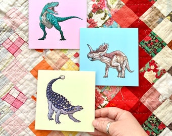 Set of 3 Dinosaur Cards