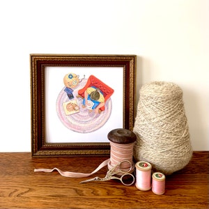 Embroidery Art Print 8x8 image 2