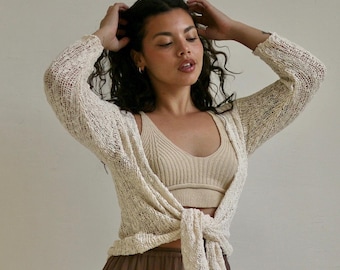 Boléro au crochet, cardigan en tricot, bohème chic, tenue de plage dissimulée
