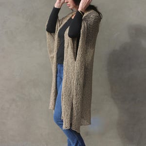 Athena Knit Shawl: Knit Poncho Ruana Boho Beach Cover-up, Lightweight ...