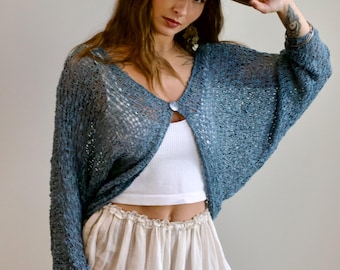 Kona Crochet Cover Up, Knit Bolero, Boho Summer Shrug, Resort Wear (One Size)