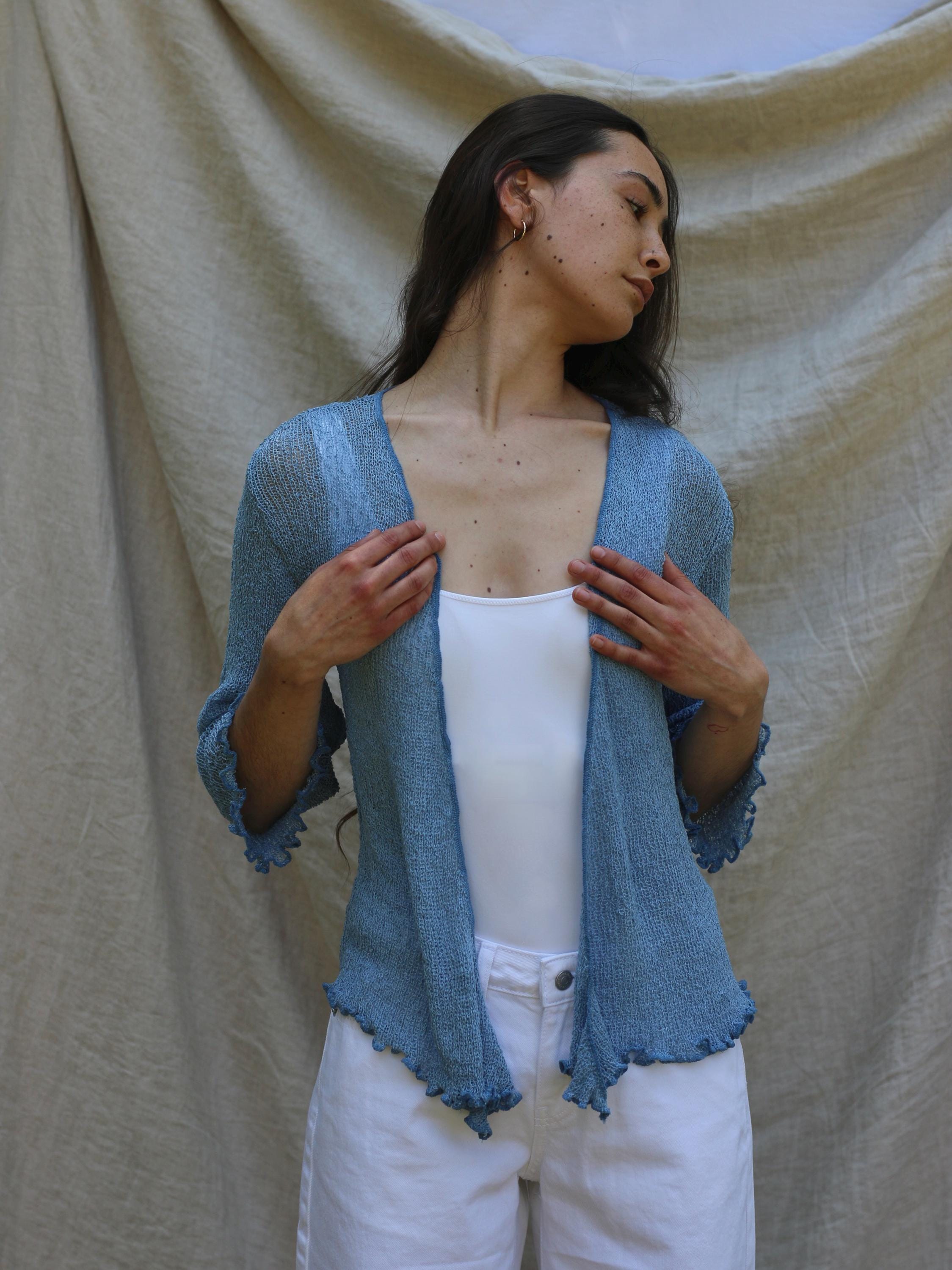 Double Knit Shrug, Sheer Cardigan, Summer Cover Up