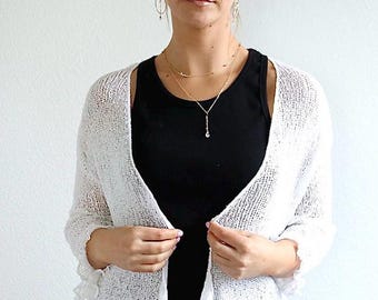 Double Knit Shrug, Sheer Cardigan, Summer Cover Up, Lightweight Mesh Sweater, Fall Color Options, Weddings, Boho Festival Wear, Bikini cover