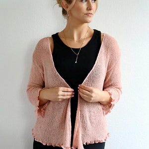Double Knit Shrug, Sheer Cardigan, Summer Cover Up, Lightweight Mesh Sweater, Spring Color Options