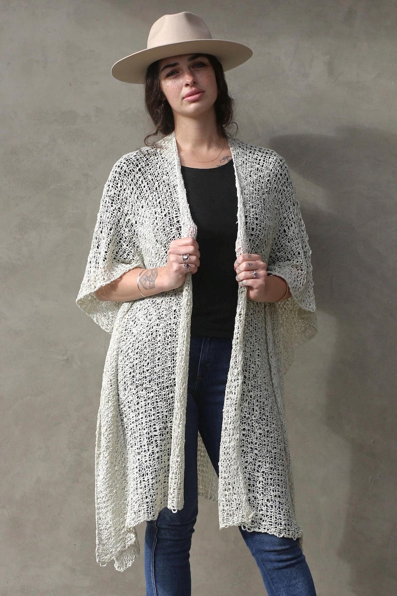 Athena Knit Shawl: Knit Poncho Ruana Boho Beach Cover-up, Lightweight ...