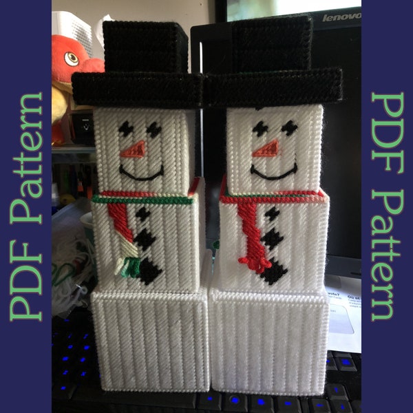 PDF: Snowman Stacker, Christmas, Plastic Canvas Pattern