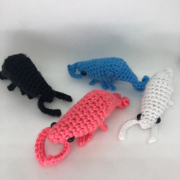 Emotional Support Shrimp, Crochet Amigurumi Plush