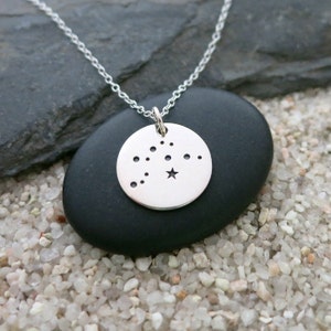 Aquarius Constellation Necklace Sterling Silver Aquarius Constellation Charm Zodiac Jewelry