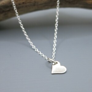 Dainty Heart Necklace Tiny Heart Charm Layering Necklace Sterling Silver Simple Minimalist Jewelry