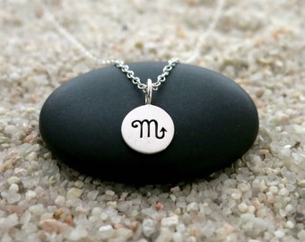 Sterling Silver Scorpio Zodiac Necklace: Astrological Charm Jewelry