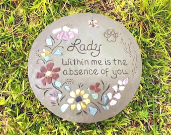 Personalized Pet Memorial Stepping Stone: Mosaic Garden Art (8" or 13")