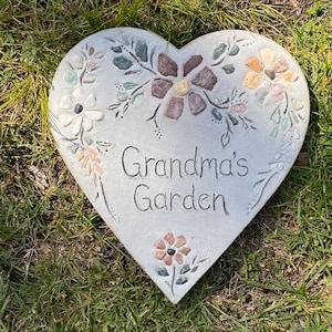 Personalized Heart Stepping Stone: Handmade Mosaic Garden Paver